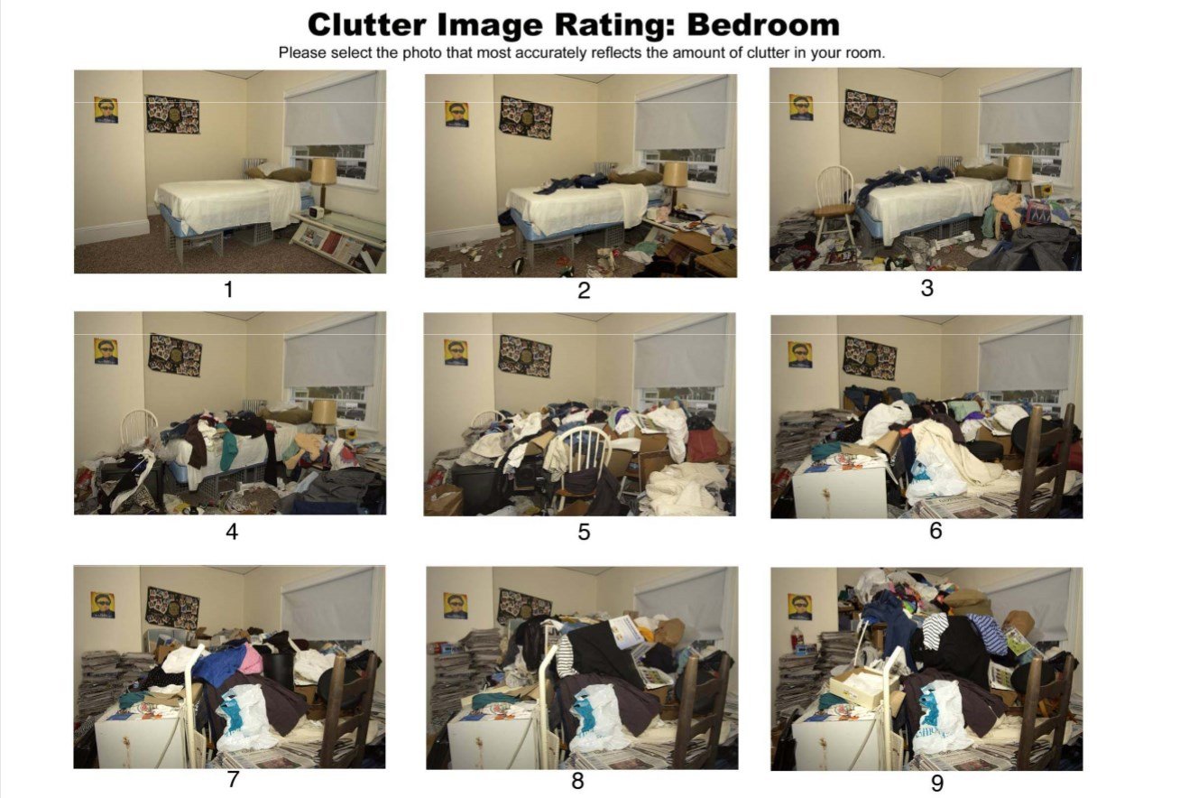 Bedroom Hoarding Rating Scale 1-9